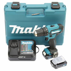 Makita DF333DSAE Akku-Bohrschrauber 12 V max. / 2,0 Ah, 2 Akkus + Ladegerät im Transportkoffer, Schwarz, Blau Angebot bei HelloDeals