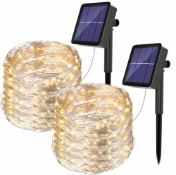 hangyiwei Solar Lichterkette Aussen Solarlichterkette 2x(15+2) M 150 LED Angebot bei HelloDeals