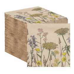 Table Kind 100 Großpackung weiche Servietten aus Recyclingpapier, geblümte Einweg-Partyservietten Catering und Alltagsgebrauch umweltfreundlich, ungebleicht | Hergestellt in der EU, 2 lagig, 33 cm Angebot bei HelloDeals