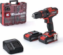 Einhell Akku-Schlagbohrschrauber-Set TE-CD 18/40 Li-i +64 (2x2,0 Ah) Power X-Change (Li-Ion, 18 V, 40 Nm, Drehzahl-Elektronik, 2-Gang-Getriebe, max. 24.000 min-1, inkl. Akkus, Ladegerät & Zubehör) Angebot bei HelloDeals