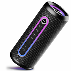 Bluetooth Lautsprecher mit Licht, Bluetooth 5.4 Musikbox, 30W Dual Lautsprecher, Dualen Bass-Treibern, 30 Std Akku, IPX7 wasserdicht, TWS Paarung, AUX, TF Karte, Geeignet Outdoor/Party/Reisen, Schwarz Angebot bei HelloDeals
