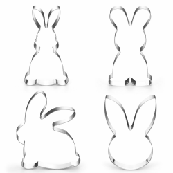 Ausstechform Osterhase Groß, 4 Stück Ausstechformen Ostern, Hasen Ausstecher Groß, Hasenform Ausstecher, Keksausstecher Ostern Edelstahl Hasenausstecher, Plätzchen Ausstecher Hase, für DIY Osterbacken Angebot bei HelloDeals