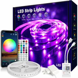 Nixtrve LED Strip 5m, LED Streifen Farbwechsel LED Band 5m Selbstklebend mit Fernbedienung und App, LED Lichterkette LED Beleuchtung für Zuhause, Küche, Party Angebot bei HelloDeals