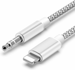 Auto AUX Kabel für iPhone, [MFi-Zertifiziert] Audiokabel auf 3.5mm Audio für iPhone 11/11Pro/8/7 Plus/X/XS/XR/12/12 Pro/SE 2022/14/14 Plus/14 Pro Max Car Audio, Lautsprecher-Silber Schwarz-1M Angebot bei HelloDeals