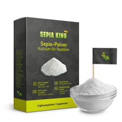 Sepia King - Sepia-Pulver - Kalzium für Schildkröten, Bartagame, Reptilien - gemahlene Sepiaschalen - Futter Bestäuben, Insekten - Futterkalk, Kalk Terrarium - 50g Angebot bei HelloDeals