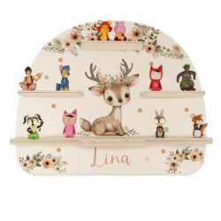 Kidsmood - Personalisiertes Tonie Regal mädchen | Aufbewahrung von Tonie Hörfiguren & Toniebox, Magnetisches Tonieregal als Kinderzummer Deko Mädchen und Jungen | Mit Süßem Rehlein Design Angebot bei HelloDeals