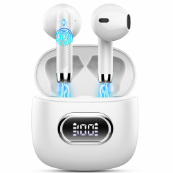 Bluetooth Kopfhörer, Kopfhörer Kabellos Bluetooth 5.3 In Ear Kopfhörer mit 4 HD Mic, 2024 Kabellose Kopfhörer 42Std ENC Noise Cancelling Earbuds Tiefer Bass, IP7 Wasserdicht Ohrhörer LED-Anzeige Weiß Angebot bei HelloDeals