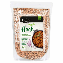 Lotao Veggie Hack Bio (1000g) - Veganes Hack: nachhaltig & hochwertig | 70% Protein: Erbsenprotein & Jackfruit | Vielfalt für vegane Lebensmittel: Bolognese Sauce, Burger, Chili Sin Carne uvm. Angebot bei HelloDeals