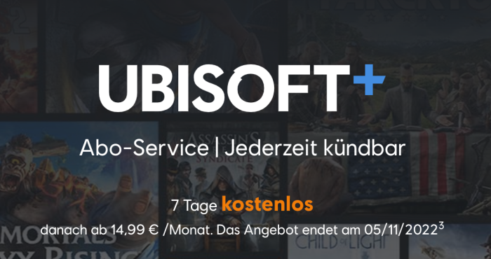 Ubisoft+ 7 Tage kostenlos testen