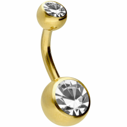 PIERCINGLINE Bauchnabelpiercing aus Chirurgenstahl mit Kristallen 💎🌈 - Bananabell Piercing in stylischen Farben und Größen Angebot bei HelloDeals