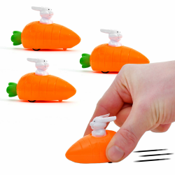 🐰🥕 4x Aufziehbare Hasen mit Karotte im Set | Osterhasen als Mitbringsel Mitgebsel Gastgeschenke 🥕🐰 Angebot bei HelloDeals