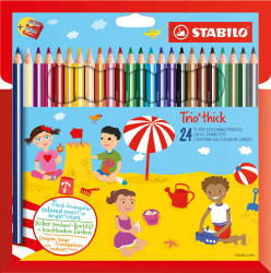 🌈 STABILO - Dreikant-Buntstift - Trio dick - 24er Pack 🖍️ Angebot bei HelloDeals