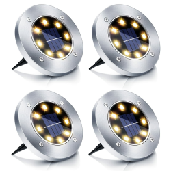 🌞🌳 Boadw Solar Bodenleuchten - 4 Stück LED Solar Gartenleuchte IP65 Angebot bei HelloDeals