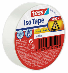 tesa Isolierband - Selbstklebendes Isolierband, hitzebeständig - Zum Isolieren, Reparieren und Bündeln - 10 m - Weiß 🛠️🔌 Angebot bei HelloDeals
