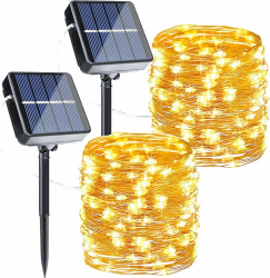 🌟 Joomer 2 Stück Solar Lichterkette Aussen, 12M 120 LED Lichterkette Solar Außen 🌞 Angebot bei HelloDeals