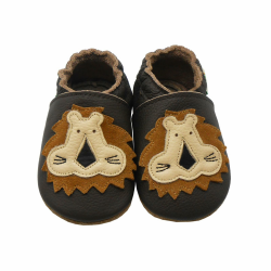 🦁 SAYOYO Karikatur Lauflernschuhe Baby Leder weiche Sohle Kugelsicherer Krippe Enfants Schuhe 21/22 EU Dunkelbraun Löwe Angebot bei HelloDeals