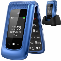 📞 Uleway Seniorenhandy Klapphandy ohne Vertrag, GSM Großtasten Mobiltelefon SOS Notruffunktion (Blau) - o2 Angebot bei HelloDeals