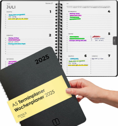 Terminplaner 2025 - Kalender 2025 A5 🗓️ - Wochenplaner 2025 für mehr Organisation Angebot bei HelloDeals