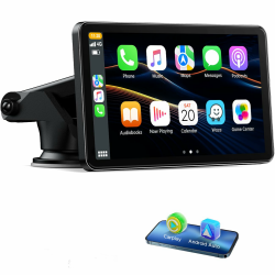 🚗 Volam Wireless Carplay Android Auto Display | 7 Zoll Touchscreen | Mirror Link | Live-Navigation | Play Music | Siri | G00gle Sprachassistent Angebot bei HelloDeals