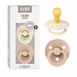 👶🍼 BIBS Colour Schnuller 2er-Pack, BPA-frei, Kirschform Nippel - Ivory/Blush Angebot bei HelloDeals