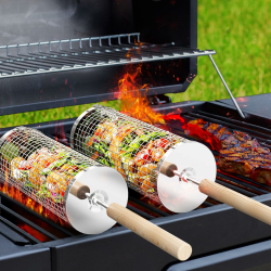 🔥 Ivtivfu Nestendes Rollendes Grillkorb Set 🍢🍤 - BBQ-Erfahrung neu definiert! Angebot bei HelloDeals