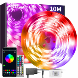 🌟 BATHEBRIGHT Led Strip 10m RGB LED Streifen mit Fernbedienung 🎶🎨 Angebot bei HelloDeals