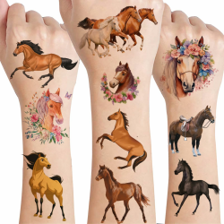 🐎 Drookaen Tattoo Kinder: 8 Blätter Pferde Tattoos für Mädchen und Jungen 🎁 Angebot bei HelloDeals