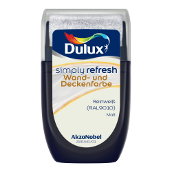 🎨 Dulux Simply Refresh Wand- und Deckenfarbe Reinweiß RAL9010 Tester 30 ml 🖌️ Angebot bei HelloDeals