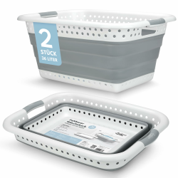 BADIONA 2er Set Wäschekorb faltbar - 36 Liter & Universelle Nutzung 🧺 Angebot bei HelloDeals