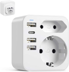 6-in-1 USA Adapter Steckdose mit 3 USB + 1 USB C 🌎🔌 Angebot bei HelloDeals