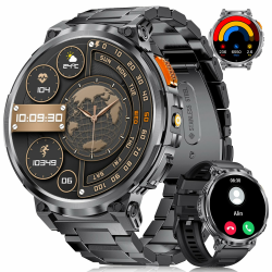 DREMAC Smartwatch Herren-1.85‘’ HD Großes Display/730 mAh Akku Sportuhr Herren mit Taschenlampe/120+ Sportmodi,IP68 Wasserdicht Fitnessuhr Angebot bei HelloDeals