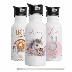 KIDSMOOD - Personalisierte Trinkflasche für Kinder aus Edelstahl 500ml ✨🔒💧🎁 Angebot bei HelloDeals