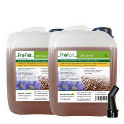 🐴🐶🐱 10 Liter ProFair Leinöl (2 x 5 Liter Kanister) - Kaltgepresst & Rein - Einzelfuttermittel Angebot bei HelloDeals