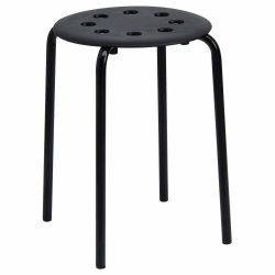 🌟 Super Deal! Marius Hocker in schwarz stapelbar (45cm) 🌟 Angebot bei HelloDeals