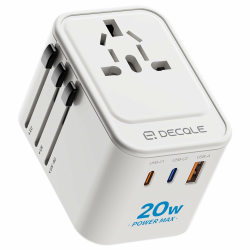 decqle Reiseadapter Weltweit mit USB-C und AC Steckdose 🌍🔌 Angebot bei HelloDeals