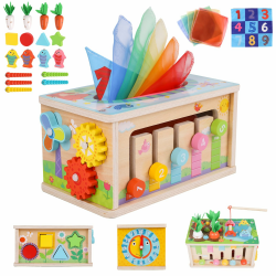 LZDMY Montessori Spielzeug Baby ab 6 Monate, 6-in-1 Tücherbox 🎁 Angebot bei HelloDeals