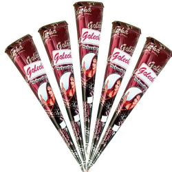 🌿 6 Stück Golecha 100% Natural Henna Paste Kegel (Rot-Braun) 🌿 Angebot bei HelloDeals