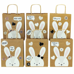 🐰 Papierdrachen XXL Geschenktüten für Kinder zu Ostern - Osterdeko 🎨 Kreatives Osternest mit 6 Papiertüten und süßem Hasengesicht - Set Nummer 2 Angebot bei HelloDeals