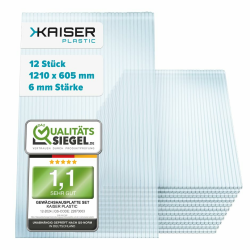 KAISER plastic® Gewächshausplatten 12 Stk. | Hohlkammerplatten Doppelstegplatten 6mm Angebot bei HelloDeals