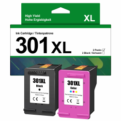 VVQV 301 XL Druckerpatronen Multipack Ersatz für HP 301 - Schwarz und Farbe Angebot bei HelloDeals