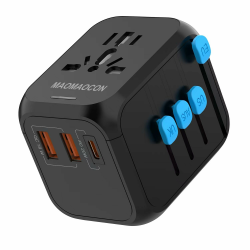 🌍 Reiseadapter Weltweit - Universal Reisestecker mit PD20W, 2 USB, 1 USB C und 1AC Steckdose Angebot bei HelloDeals