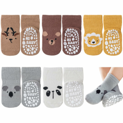 SockWaddles Stoppersocken Kinder Baby, 5 Paar ABS Atmungsaktiv Antirutschsocken Kinder Angebot bei HelloDeals
