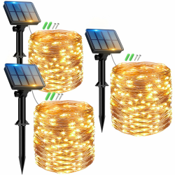 🌟 Peasur 3 Stücke Solar Lichterkette Aussen: 12M 120 LED, 8 Modi, IP65 Wasserdicht 🌞 Angebot bei HelloDeals