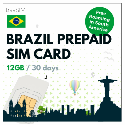 TravSIM Brasilien SIM Karte 🇧🇷 12GB Mobile Daten | Kostenloses Roaming | 30 Tage gültig Angebot bei HelloDeals