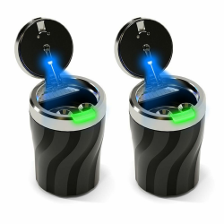Geoyien Aschenbecher Auto, 2 Stück Aschenbecher mit LED-Licht 🚬🔵 Angebot bei HelloDeals