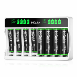 🔋🔌 HiQuick Akku Ladegerät mit 8 Ladeplätzen und LCD Anzeige Angebot bei HelloDeals