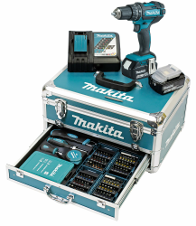 🔧🔋 Makita DHP482RFX9 Schlagbohrschrauber 18V / 3,0 Ah, 2 Akkus + Ladegerät im Alukoffer Angebot bei HelloDeals