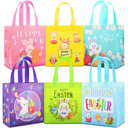 🐰🎁 AhfuLife 6/12 Stück Ostern Geschenktüten - Wiederverwendbare 6 Designs Ostertüten Angebot bei HelloDeals