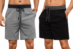 Nieery 2er-Pack Schlafanzughose Herren kurze Baumwolle Sommer PyjamShorts Angebot bei HelloDeals