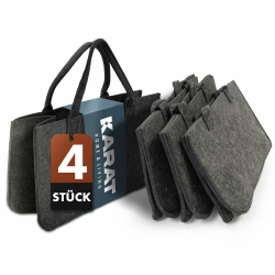🔥 Super Angebot! KARAT Filztasche Shopper Holzkorb für Kaminholz (4 Stück) Angebot bei HelloDeals